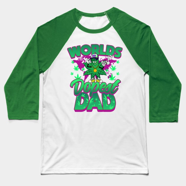 Worlds Dopest Dad Baseball T-Shirt by CultTees